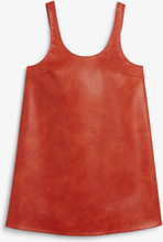 Pinafore faux leather mini dress - Red