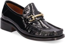 Classic Square Loafer With Buckle Loafers Flade Sko Black Apair