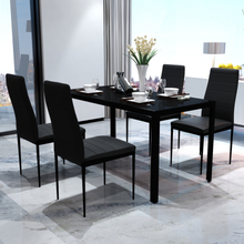 vidaXL Moderne spisestue sett med bord og 4 stoler svart