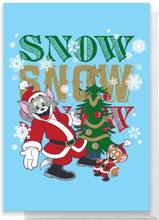 Tom And Jerry Snow Snow Snow Greetings Card - Standard Card
