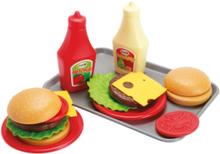 Burger Set On Tray 17 Pcs Toys Toy Kitchen & Accessories Toy Food & Cakes Multi/mønstret Dantoy*Betinget Tilbud