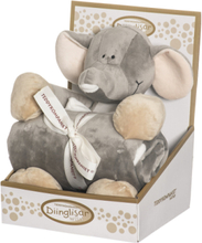 Diinglisar Elephant Gift Set, Soft Toy & Blanket Gift Sets Grey Teddykompaniet