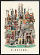 Barcelona Standard Poster Home Decoration Posters & Frames Posters Cities & Maps Multi/patterned Martin Schwartz