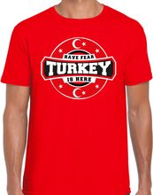 Have fear Turkey is here / Turkije supporter t-shirt rood voor heren