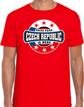 Have fear Czech republic is here t-shirt voor Tsjechie supporters rood voor heren