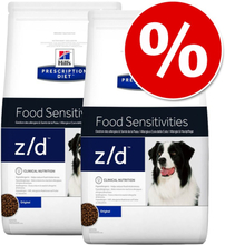 Sparpaket Hill's Prescription Diet - d/d Food Sensitivities mit Ente & Reis (2 x 12 kg)
