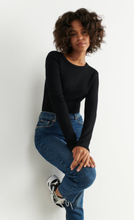 Gina Tricot - Basic long sleeve top - langermede topper - Black - M - Female