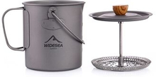 WIDESEA WSTC-107 750 ml titanium French Press kaffemaskine med filter Camping kaffekop Ultralet bærb