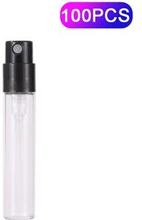 100 stk 1 ml rejse gennemsigtigt glas parfume genopfyldelig flaske mini bærbar sprayflaske - sort