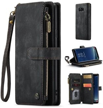 CASEME C30 Series Telefon Lynlås Pocket Pocket Etui til Samsung Galaxy S8, PU Læder Flere kortpladse