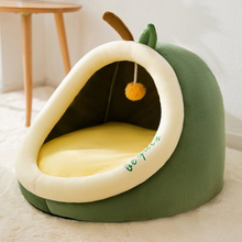 Semi-enclosed Pet Cat and Dog Bed Dog Kennel Pad Pet Supplies, Size:S(Avocado)