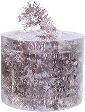 Decoris kerstslinger-guirlande - met sterren - lichtroze - lametta - 700 cm
