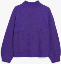 Vertical knit turtleneck sweater - Purple