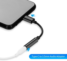 Type-C to 3.5mm Earphone Adapter USB 3.1 Type-C Male to 3.5 AUX Audio Female Jack Audio Adapter for Huawei Xiaomi Samsung Black