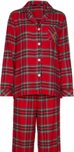 Lrl L/S Notch Collar Long Pant Pj Folded Pyjamas Nattøj Red Lauren Ralph Lauren Homewear