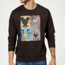 Disney Mickey Mouse Donald Duck Mickey Mouse Pluto Goofy Tiles Sweatshirt - Black - M