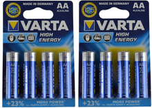 12x Varta Alkaline AA batterijen high energy 1.5 V