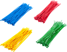 400x stuks gekleurde kabelbinders nylon groen / blauw / rood / geel 20 x 0,36 cm