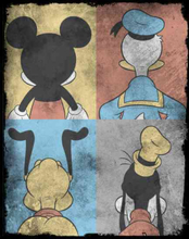 Disney Mickey Mouse Donald Duck Mickey Mouse Pluto Goofy Tiles T-Shirt - Schwarz - 3XL