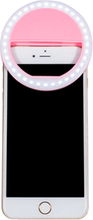 Selfie Clip On Cirkellampe med LED lys - Til Kamera, Smartphone og Beautyspejl