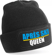 Apres ski muts apres ski queen zwart voor dames - Foute wintersport muts