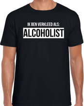 Drank t-shirt verkleed als alcoholist zwart voor heren - Drank t-shirt