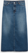 Low waist denim maxi skirt - Blue