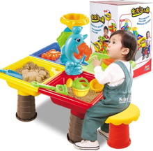 【1 Set Barn Strandbord Sand Leksaker Set Baby Vatten Sand Muddringsverktyg Färg Strandbord Box】9829 färger