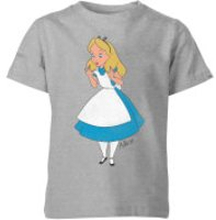 Disney Alice In Wonderland Surprised Alice Kids' T-Shirt - Grey - 5-6 Years