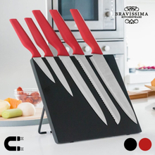 Bravissima Kitchen Knive Med Magnetisk Holder (6 dele) Rød