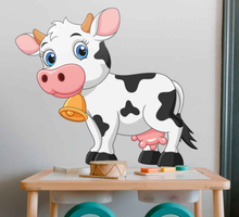 Dieren stickers Vrolijke cartoon koe
