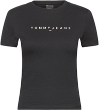 Tjw Slim Linear Tee Ss Ext Tops T-shirts & Tops Short-sleeved Black Tommy Jeans