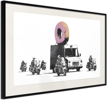 Inramad Poster / Tavla - Banksy: Donuts (Strawberry)