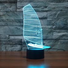 2019 Utrikeshandel Ny stil Segelbåt 3D-lampa Färgglad Touch Control LED Visuell lampa Kreativa presenter Atmosfärslampa