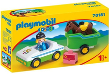 PLAYMOBIL - 70181 - PLAYMOBIL 1.2.3 - Förare med bil och släp