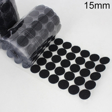 1000 PCS 15mm Round Nylon Adhesive Hook and Loop Fastener(Black)