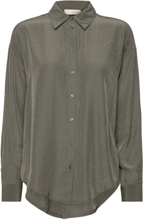 Fqrefine-Shirt Tops Shirts Long-sleeved Khaki Green FREE/QUENT