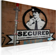 Lærredstryk Secured (Banksy)