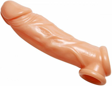 Realistic Flesh Penis Enhancer & Ball Stretcher Beige