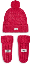 Mössa och handskar, set Ugg K Infant Knit Set 22726 Rosa