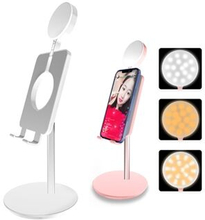 M2 Adjustable Desk Phone Holder Stand with Folding Fill Light