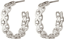 14223-6003 PEACE Chain Hoop Earrings 1 set