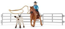 Schleich farm world team roping med cowgirl 42577