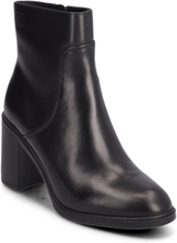 Mid Block Heel Boot Lth Wn Shoes Boots Ankle Boots Ankle Boots With Heel Black Calvin Klein