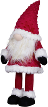 Decoratie pop gnome/kabouter - kerstman pop - 42 cm - rood