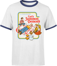 Let's Summon Demons Men's Ringer T-Shirt - White/Navy - S - White/Black