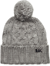 H Ycomb Cable Cuff Hat With Self Pom Accessories Headwear Beanies Grå Michael Kors Accessories*Betinget Tilbud