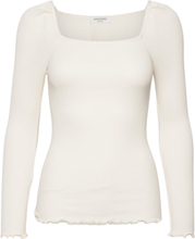 Silk T-Shirt Tops T-shirts & Tops Long-sleeved Cream Rosemunde