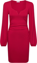 Rudina Puff Sleeve Short Dress Kort Kjole Red Bubbleroom