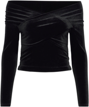Delta Velvet Top Tops Knitwear Jumpers Black AllSaints